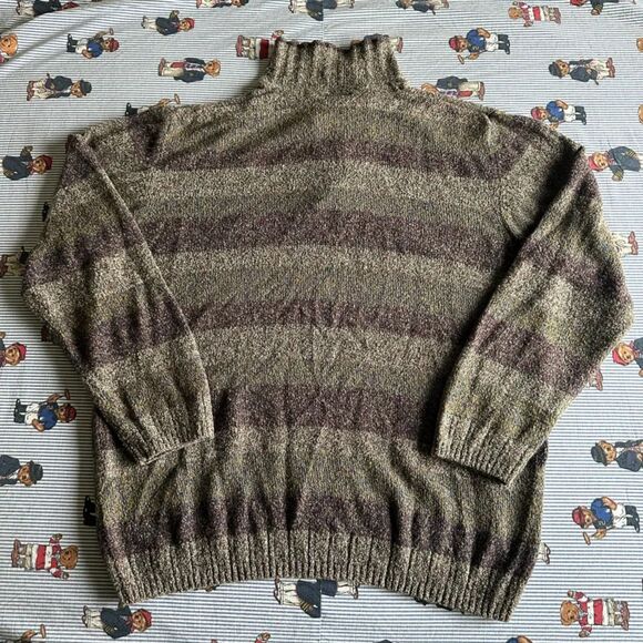 Vintage Men's Ermenegildo Zegna Striped Pullover Knit Wool Sweater 54IT US/XL - Picture 4 of 5